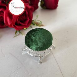 Gelincimherşey Kadife Kaplı 4 Ayaklı Puf İğnelik - YEŞİL