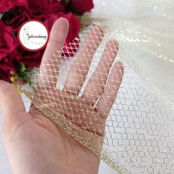 Gelincimherşey Altın Renk Süsleme İçin Metrelik Petek Tül