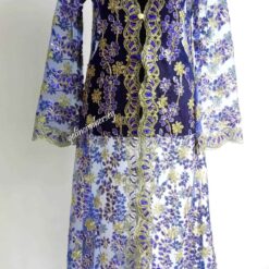 Gelincimherşey Saks Mavi Tel Kırma Pullu Nedime Gelin Kaftan Bindallı