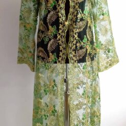 Gelincimherşey Yeşil Tel Kırma Pullu Nedime Gelin Kaftan Bindallı