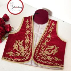Gelincimherşey Yöresel Kültürel Kadife Altın İşlemeli Osmanlı Yelek Fes - BORDO