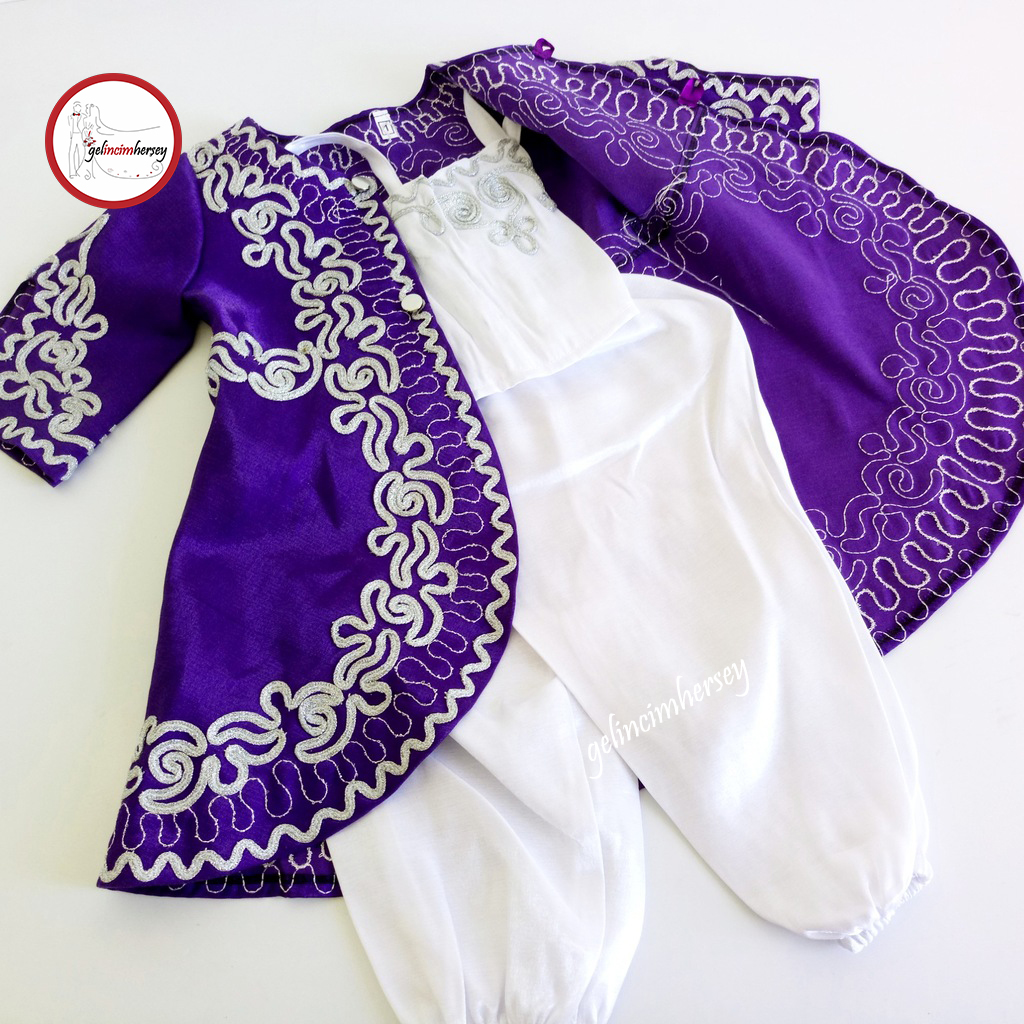 GelincimherşeyMonaraySatenÇocukBindallısıMorGümüş1