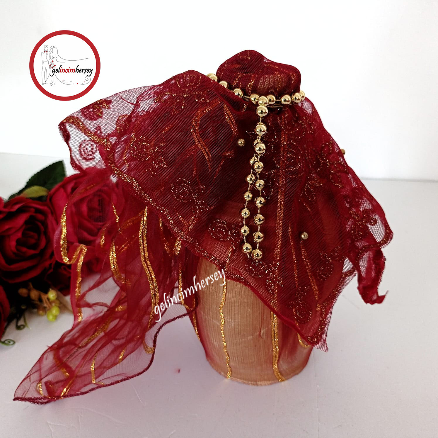 gelincimherşey bordo simli mendilli testi