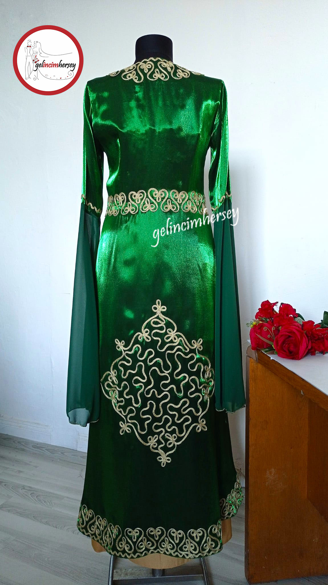 gelincimherşey kolu tüllü çerkez yeşil 1.