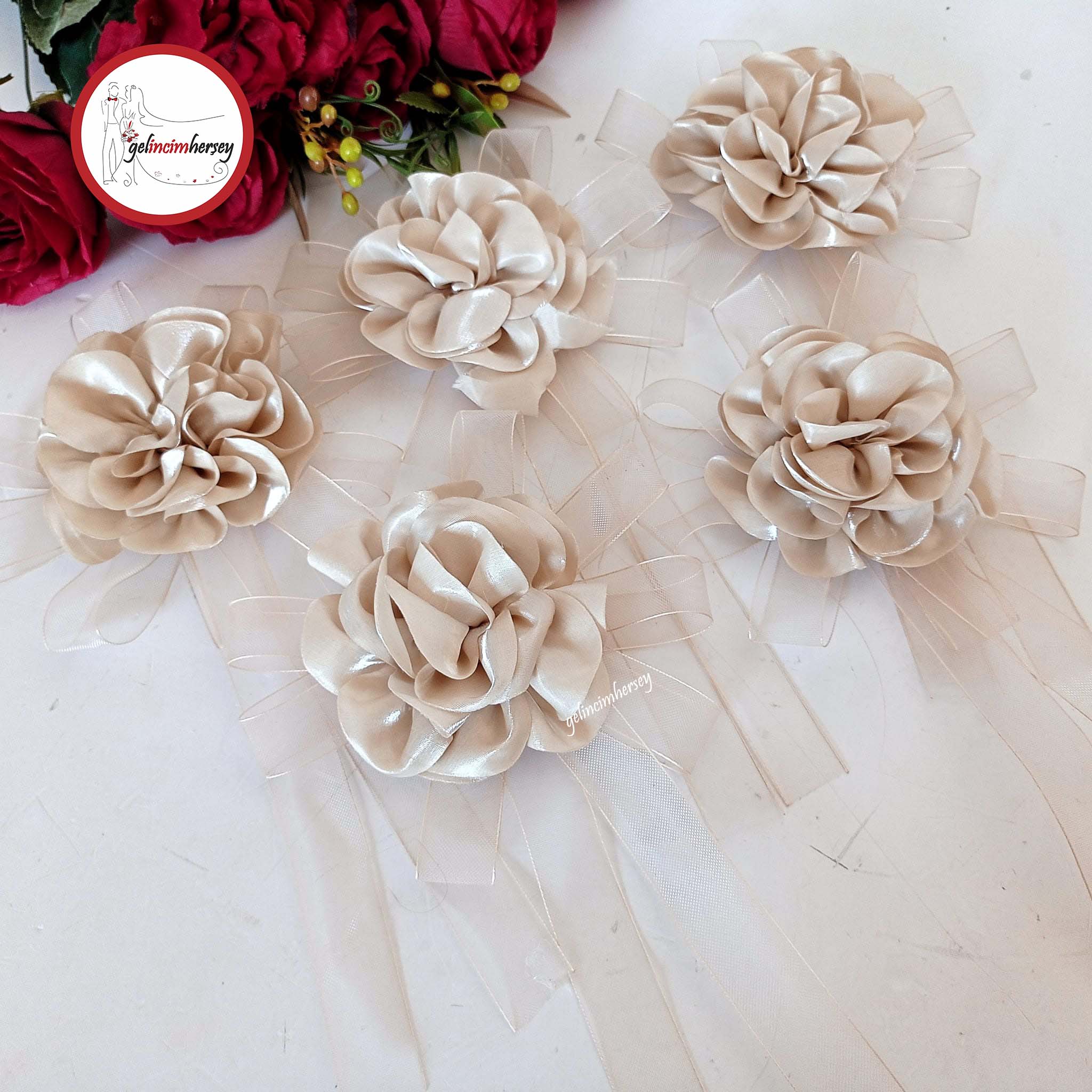 gelincimherşey 5 li bohça süsü cappucino renk...