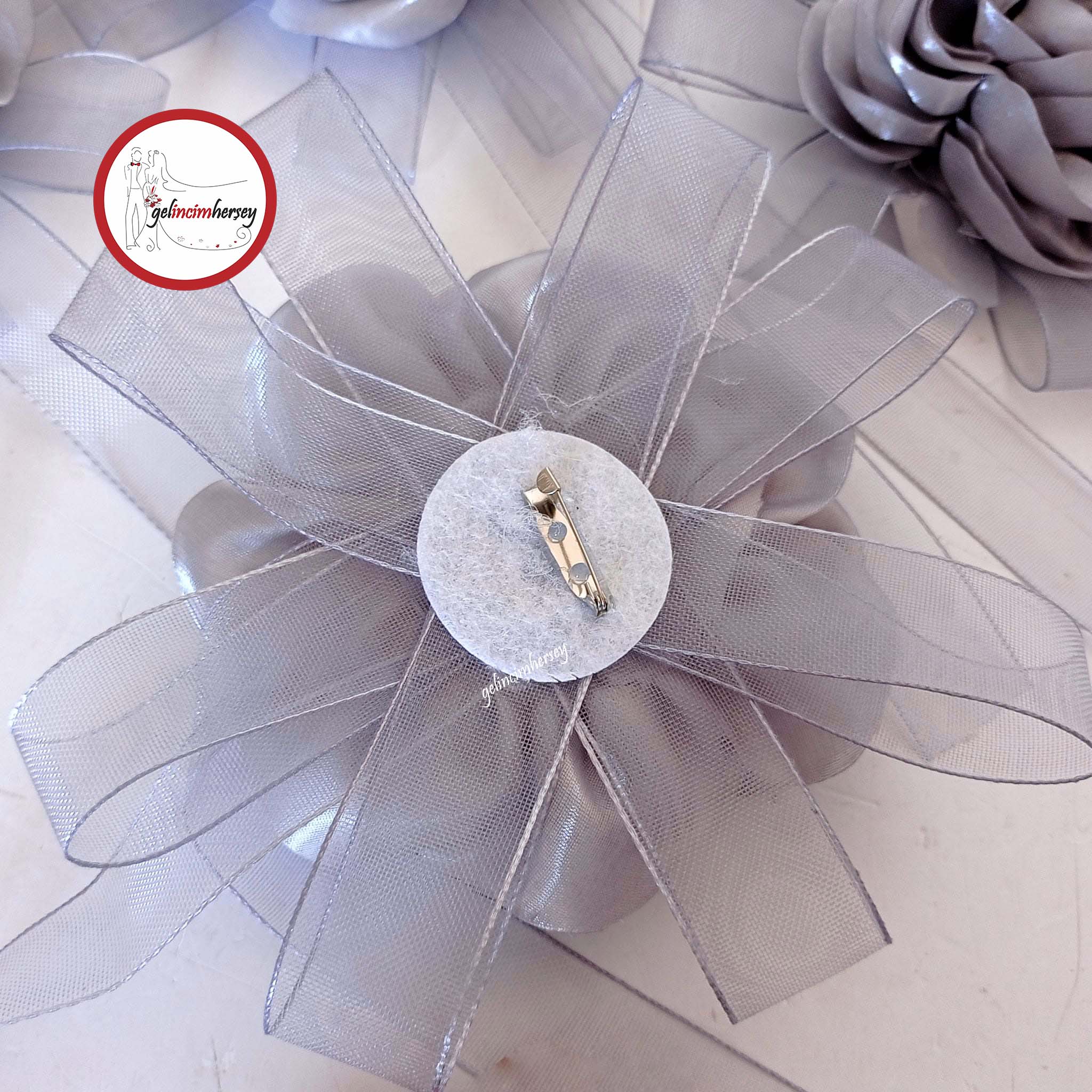 gelincimherşey 5 li bohça süsü gri renk