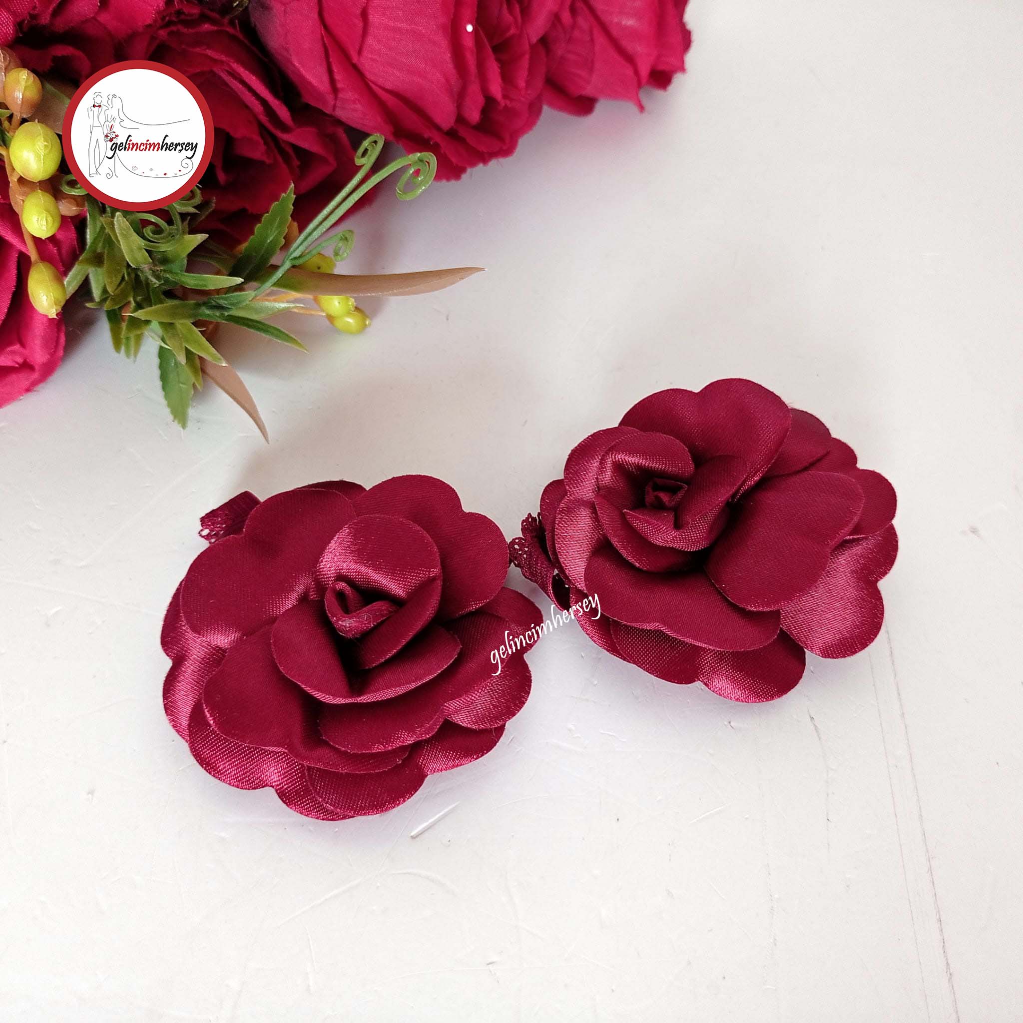 gelincimherşey bordo çift olarak el gülü