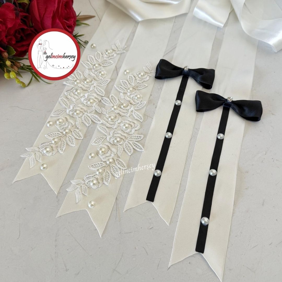 GelincimherşeyÖzelTasarımDantelliPapyonluTakıKurdelesi1