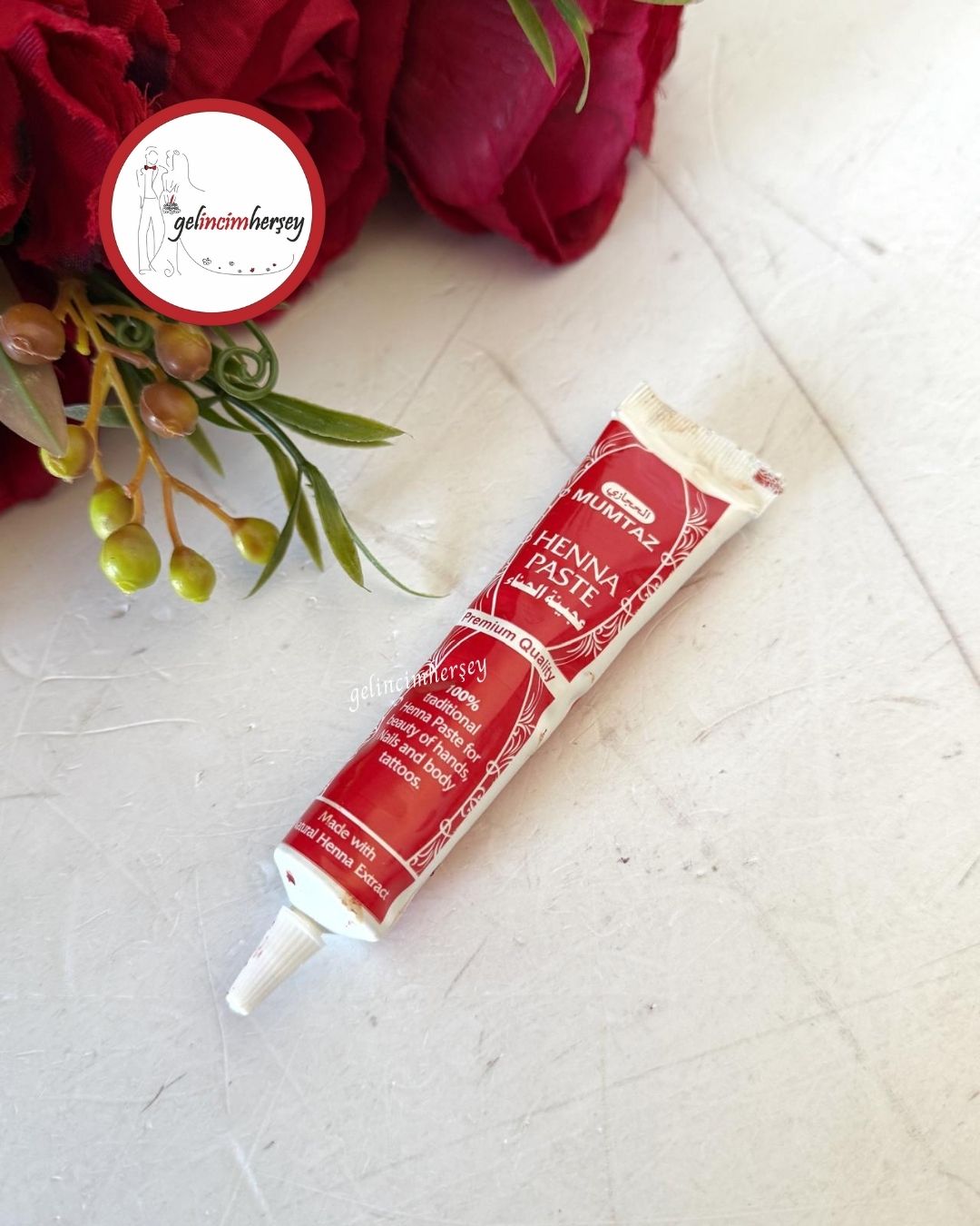 GelincimherşeyTüpHintKınasıKırmızı2 Gelincimherşey Desen çizimi için Sıvı Tüp Hint Kınası