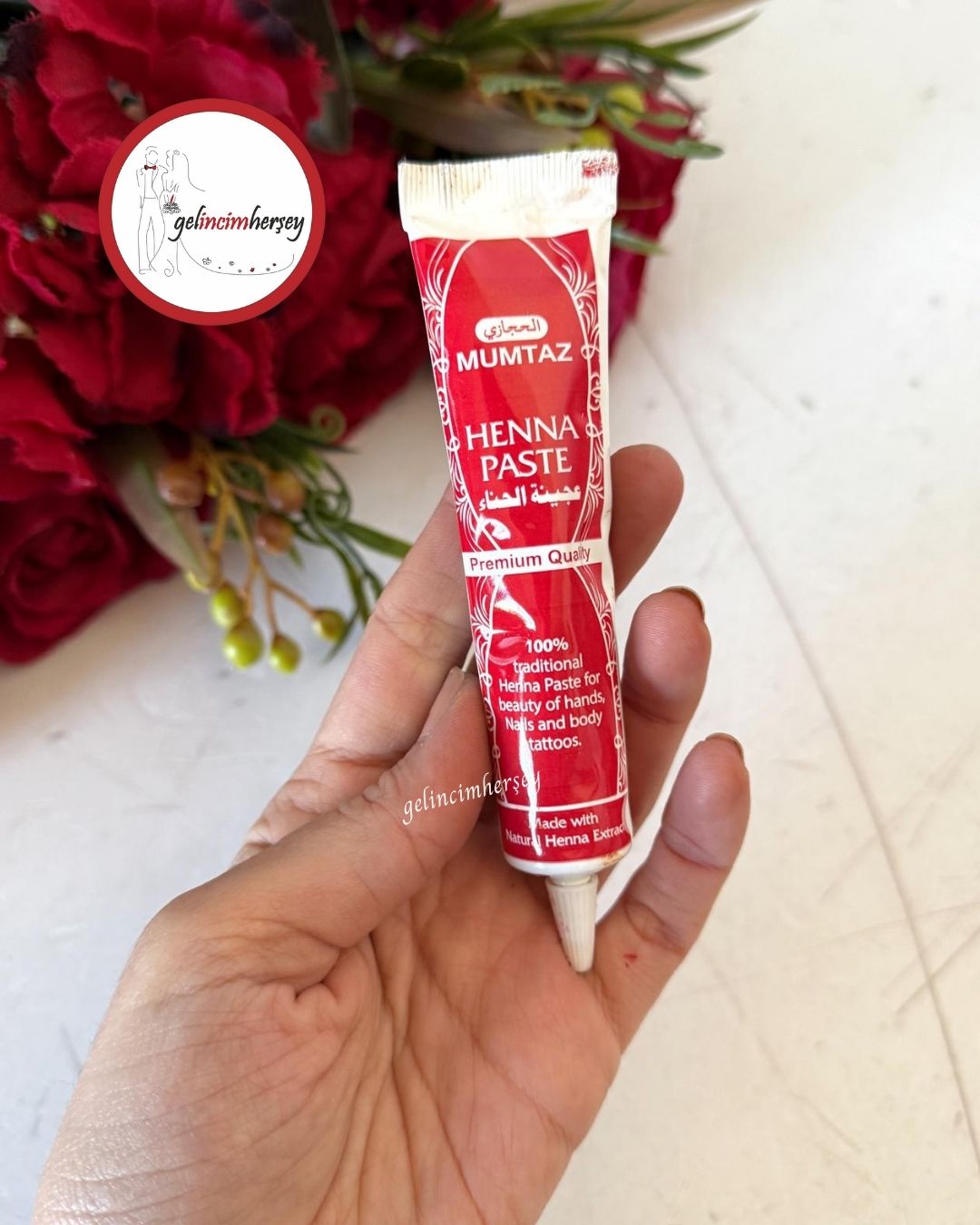 GelincimherşeyTüpHintKınasıKırmızı3 Gelincimherşey Desen çizimi için Sıvı Tüp Hint Kınası