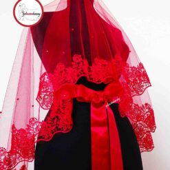 Gelincimherşey İncili Güpürlü Kına Örtüsü - KIRMIZI