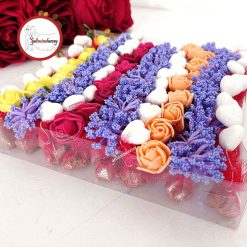 Gelincimherşey 100’lü Karışık Güllü Pıtırcıklı Kalpli Ambalajlı Hediyelik Kına - Mor Pıtırcık-Beyaz Kalp