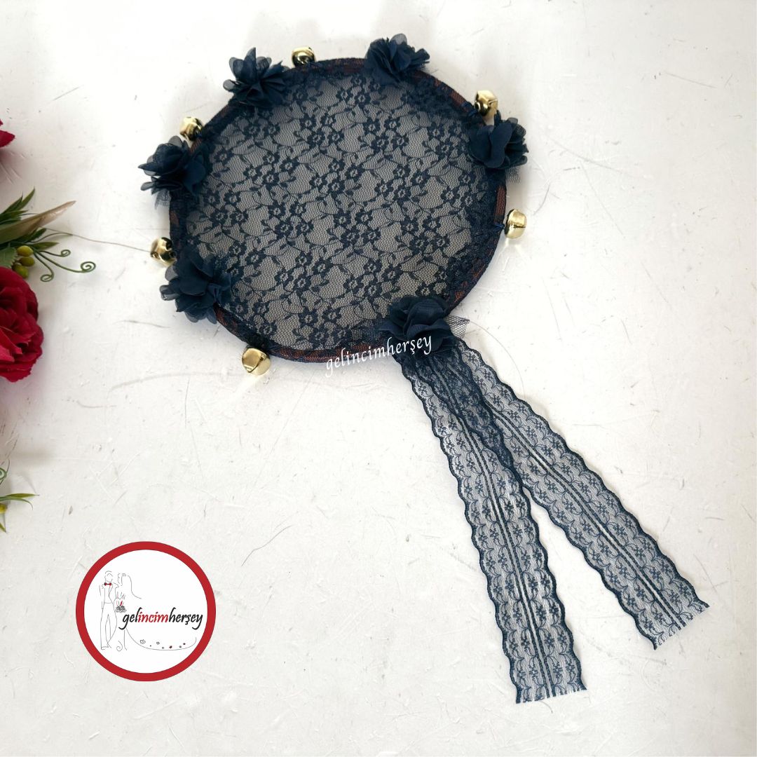 GelincimherşeyDantelliÇiçekSüslemeliKasnakTefLacivert2