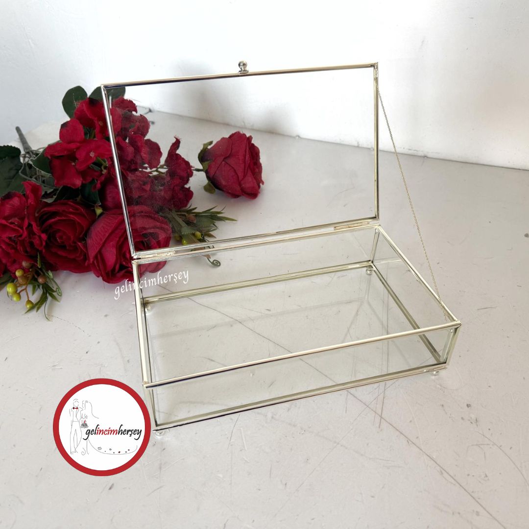 GelincimherşeyDikdörtgenOrtaBoyAyaklıCamKutuGümüş1