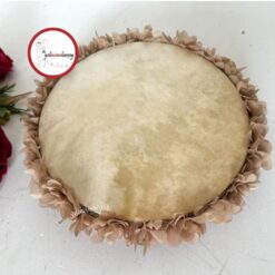 Gelincimherşey Lazer Çiçek Süslemeli Zilli 27 cm Deri Gelin Tefi - BEJ