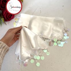 Gelincimherşey 10’lu Saten Kumaş Halay Mendili - KIRIK BEYAZ