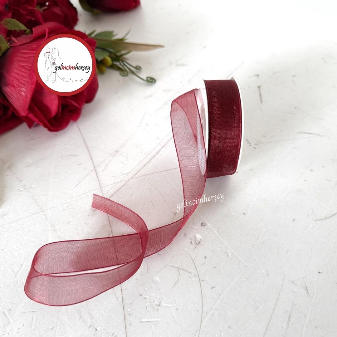 Gelincimherşey2cmOrganzeKurdeleBordo