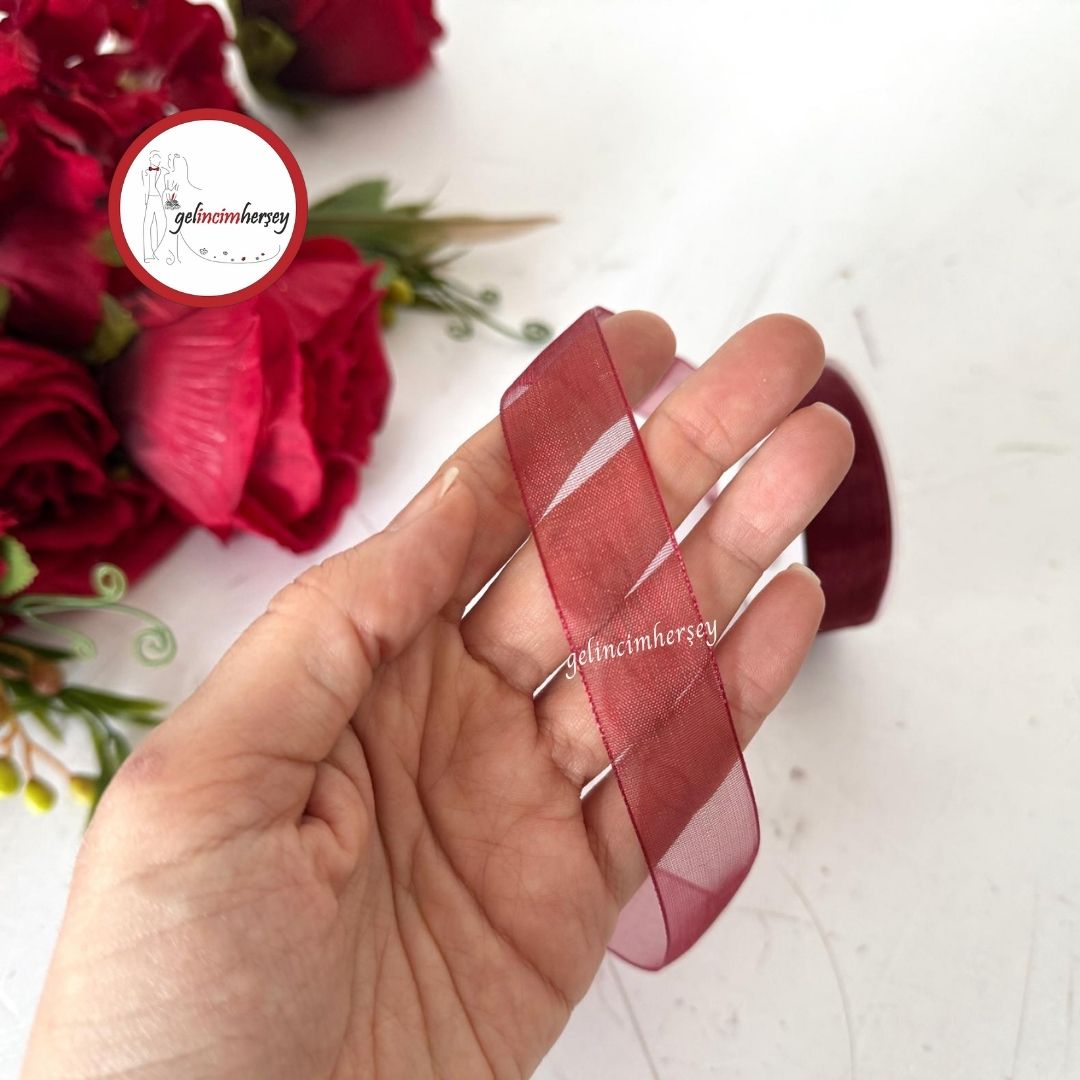 Gelincimherşey2cmOrganzeKurdeleBordo2