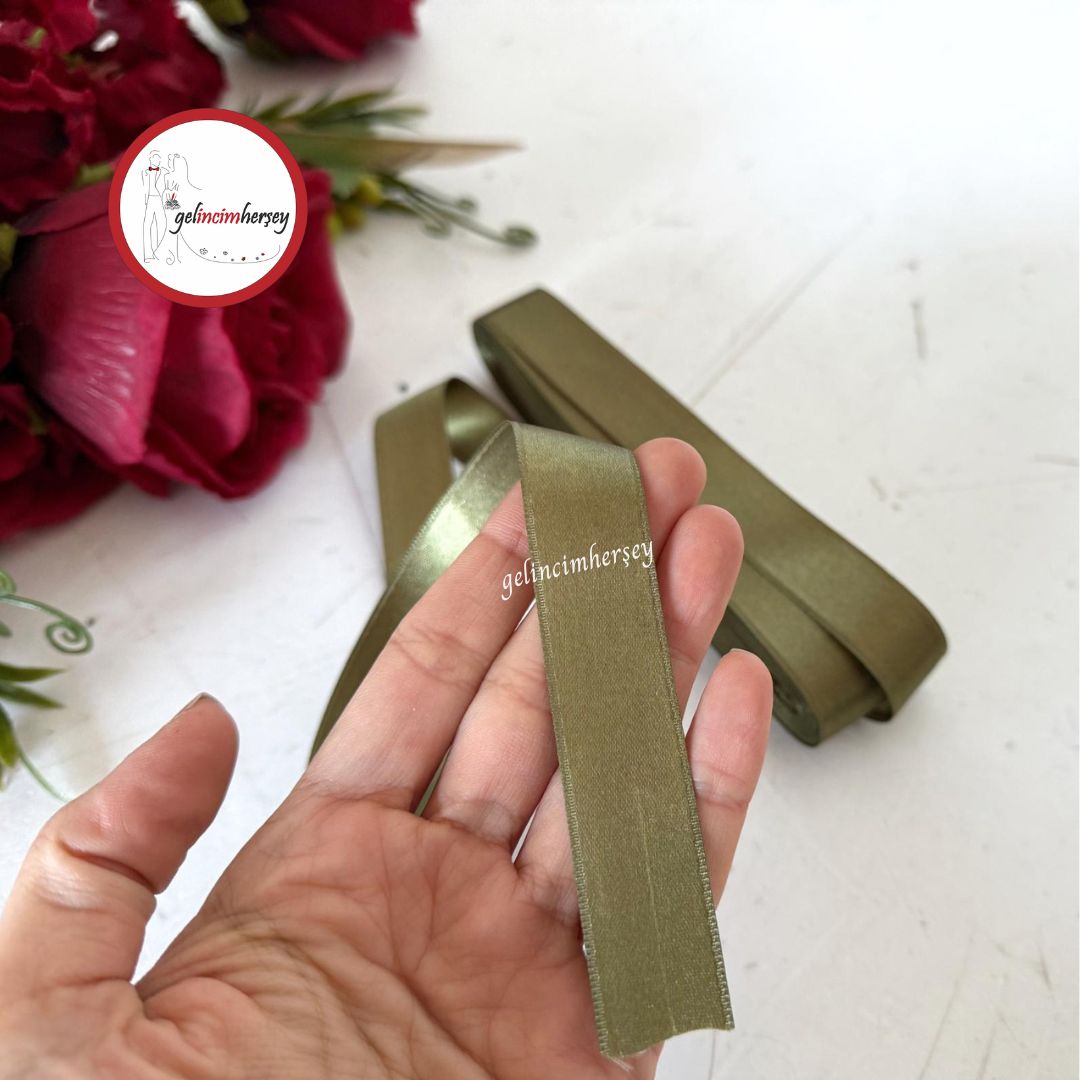 Gelincimherşey2cmSatenKurdeleHakiYeşili2