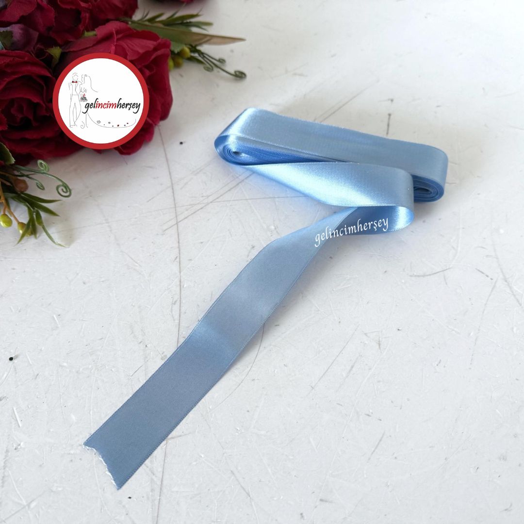 Gelincimherşey3cmSatenKurdeleBebeMavi