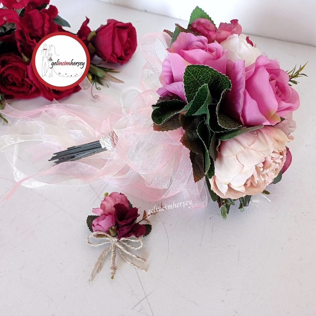 GelincimherşeyGelinBuketiKremGülKurusu1