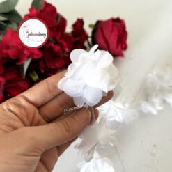 Gelincimherşey Kumaş Lazer Kesim Dekoratif Çiçek 30 Adet - BEYAZ