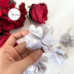 Gelincimherşey Kumaş Lazer Kesim Dekoratif Çiçek 30 Adet - GRİ