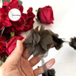 Gelincimherşey Kumaş Lazer Kesim Dekoratif Çiçek 30 Adet - HAKİ YEŞİL