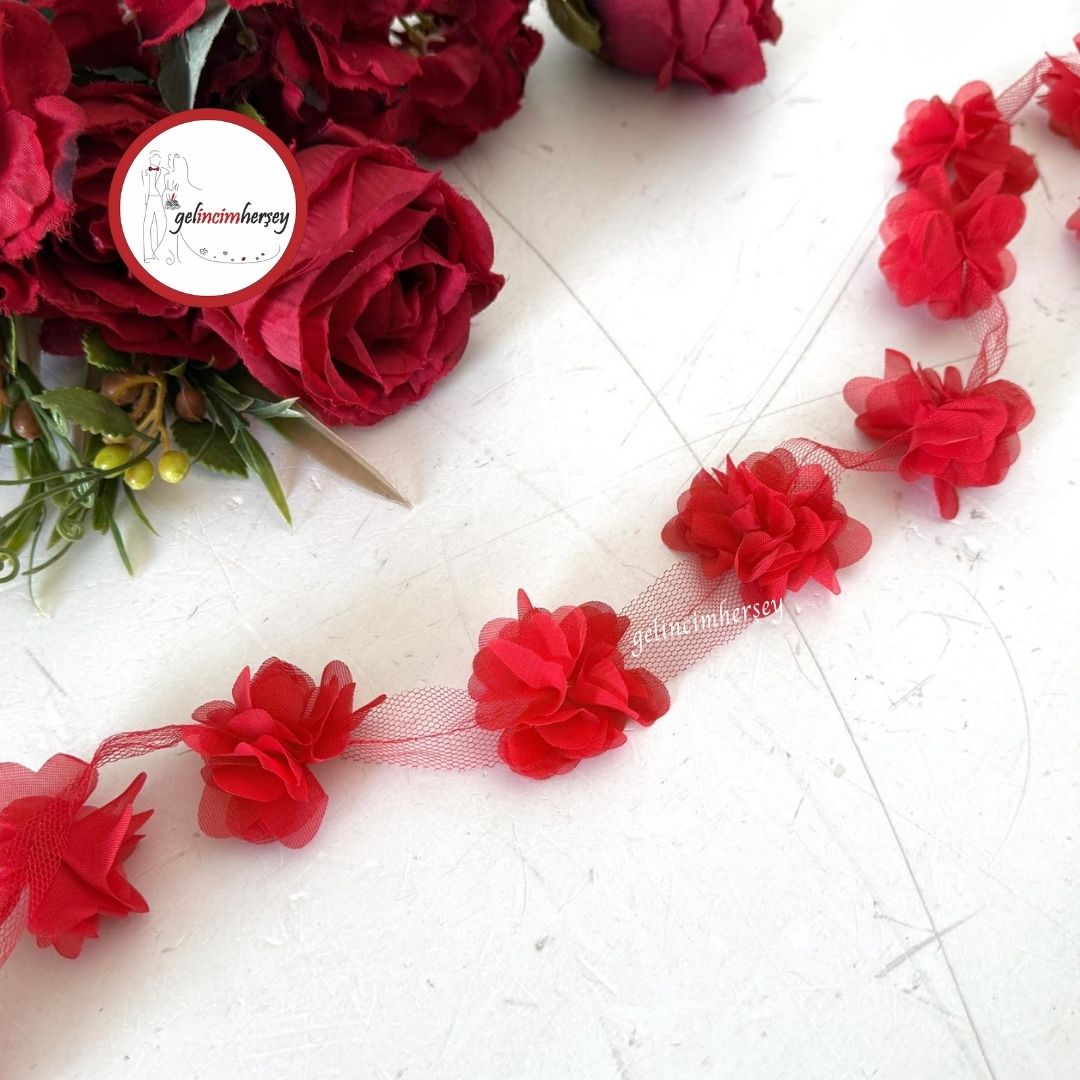 GelincimherşeyKumaşLazerKesimDekoratifÇiçek30AdetKırmızı2