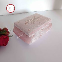 Gelincimherşey Kadife Kaplı Güpür ve İnci Süslemeli Makyaj Sandığı - PUDRA