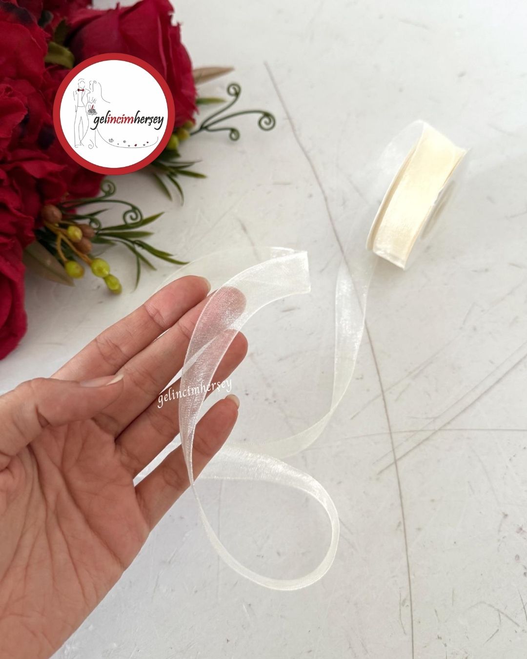 GelincimherşeyOrganzeKurdele2cmKrem