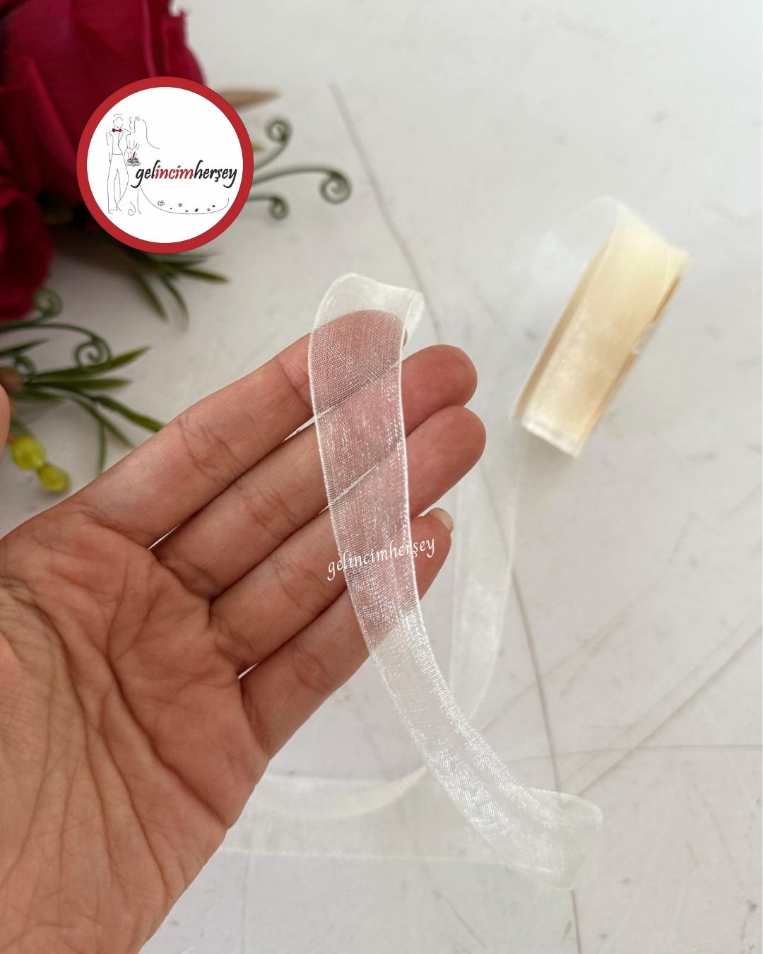 GelincimherşeyOrganzeKurdele2cmKrem1