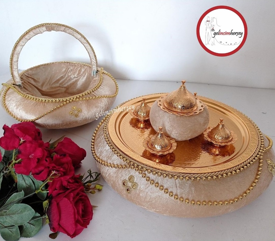 GelincimherşeyOsmanlıModelKınaSepetiveKınaTepsisiAltın2