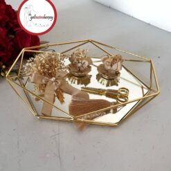 Gelincimherşey Prizma Aynalı Şoklanmış Çiçekli Nişan Tepsisi