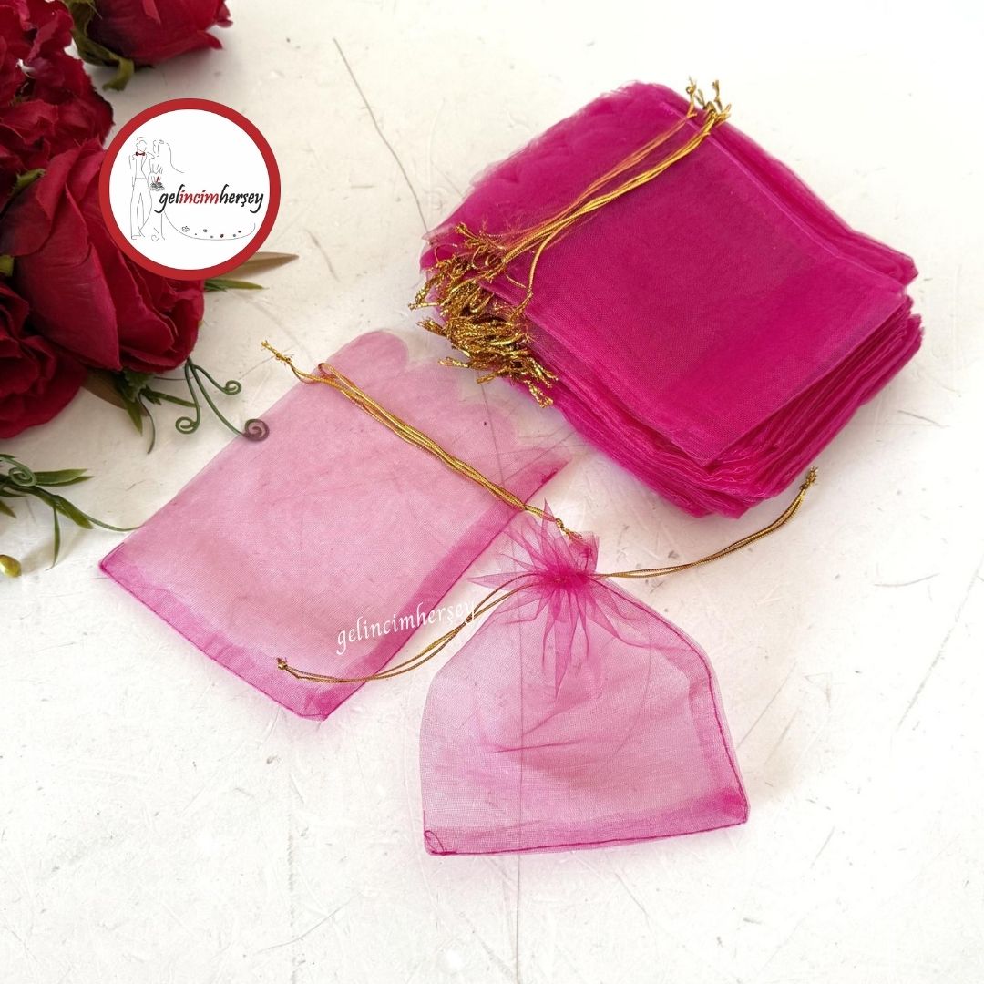 GelincimherşeyTülİpliHediyelikÇerezKesesiFuşya