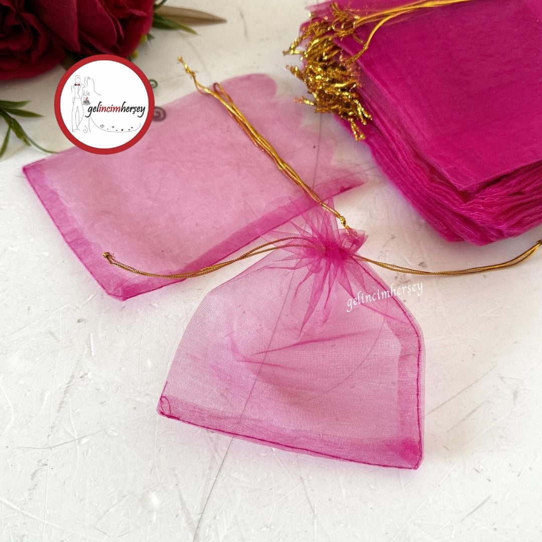 GelincimherşeyTülİpliHediyelikÇerezKesesiFuşya2