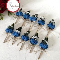 Gelincimherşey 10'lu Lateks Çiçekli Yaka Çiçeği Saks Mavi