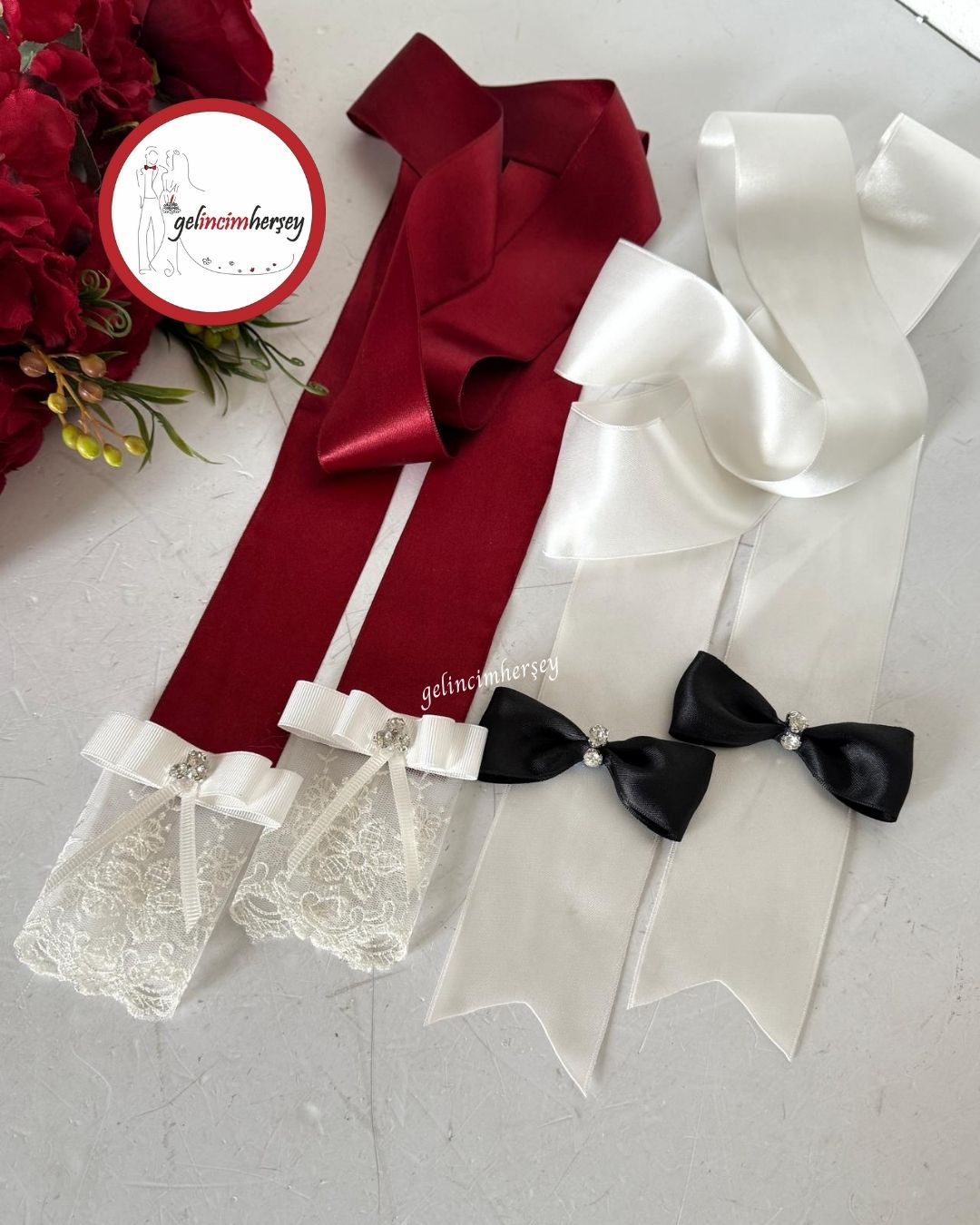 Gelincimherşey Dantelli Taşlı Renkli Takı Kurdelesi