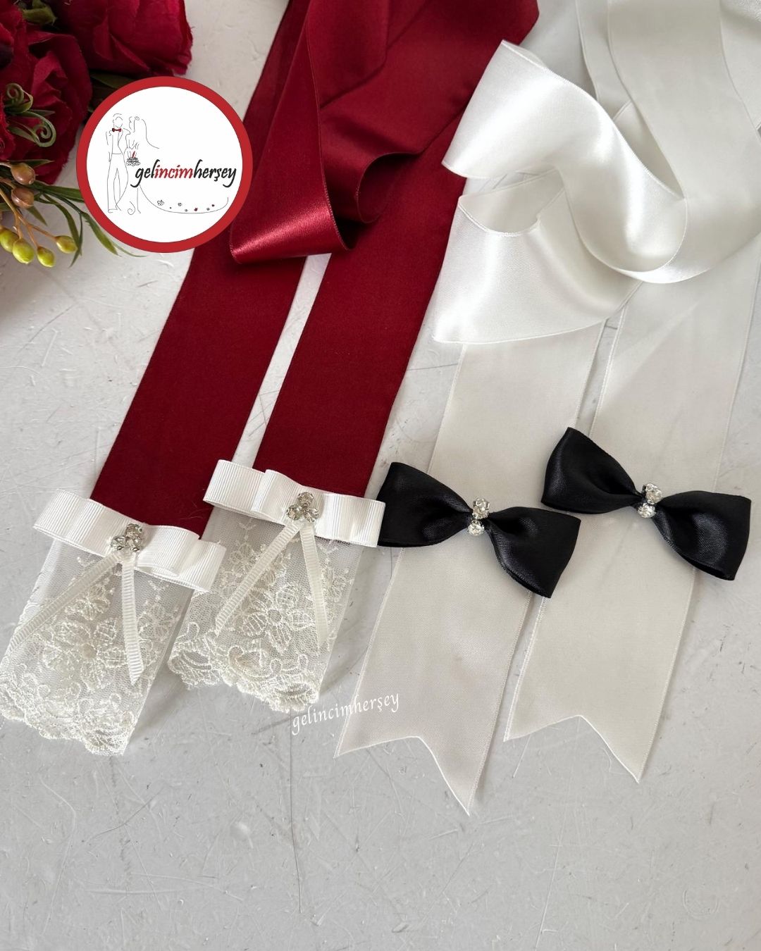 Gelincimherşey Dantelli Taşlı Renkli Takı Kurdelesi