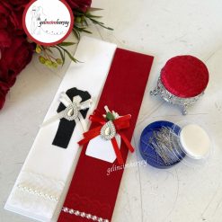 Gelincimherşey Gelin Damat Takı Töreni için Süslemeli Takı Kurdelesi İğnelik İğne - Puf