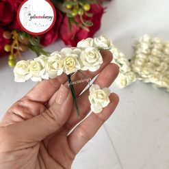 Gelincimherşey 144’lü Süsleme İçin Gül Kağıt Çiçek - KREM