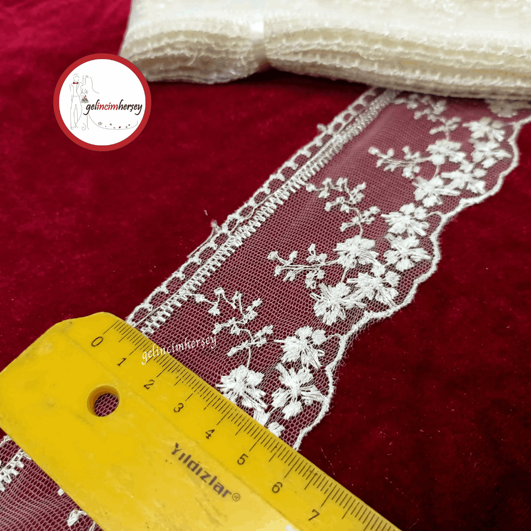 GelincimherşeyMinikÇiçekliDantelTülGüpürKrem