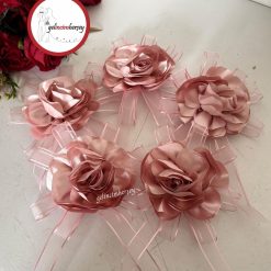 Gelincimherşey Saten Dekoratif Çiçekli Bohça Süsü - PUDRA