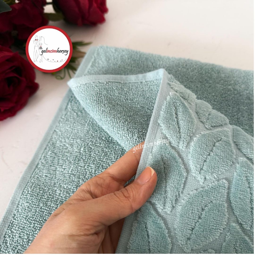GelincimherşeyPamukluUcuKısmiKadifeDesenliBüyükBoyBanyoHavlusuTurkuazMavi2