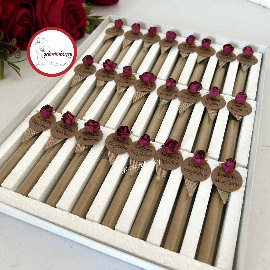 Gelincimherşey24lüCamTüpHediyelikKınaBordo1