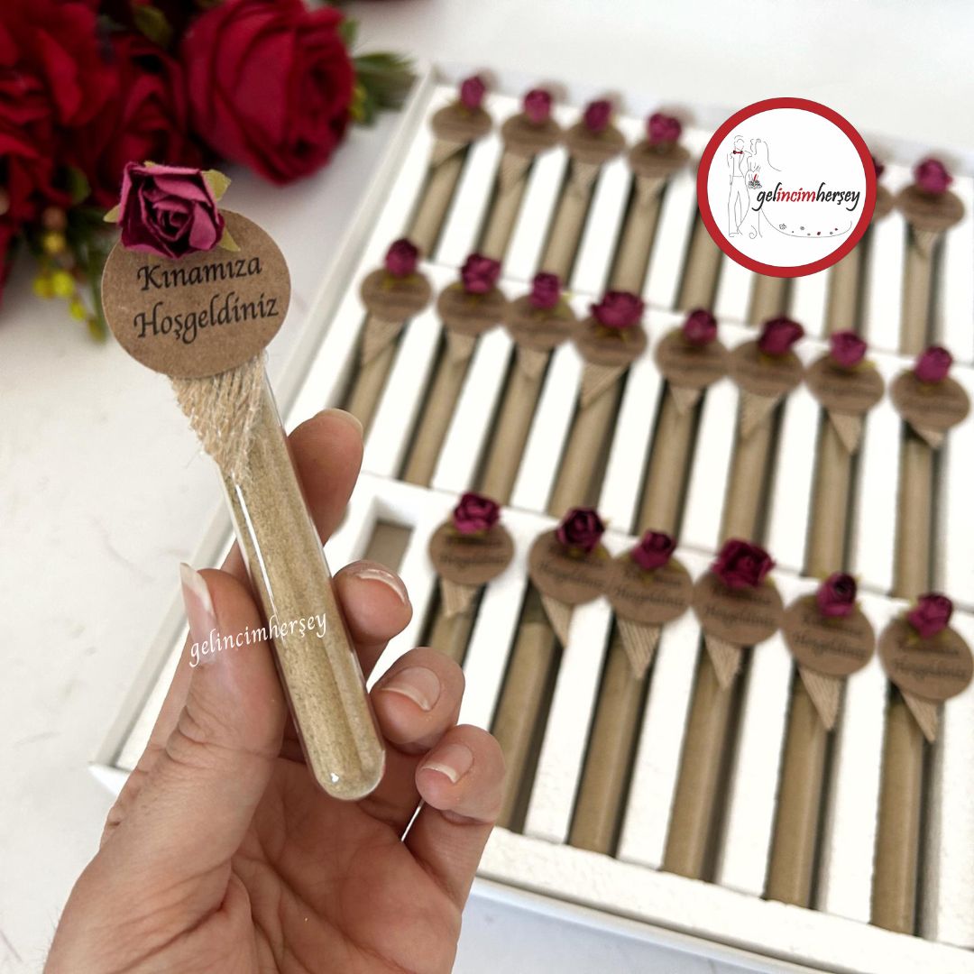 Gelincimherşey24lüCamTüpHediyelikKınaBordo2