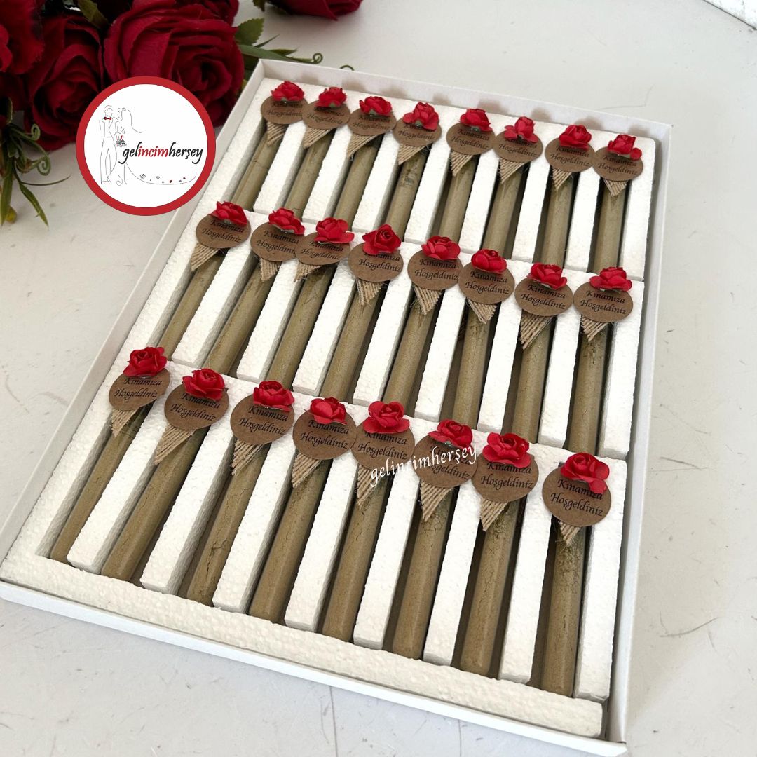 Gelincimherşey24lüCamTüpHediyelikKınaKırmızı