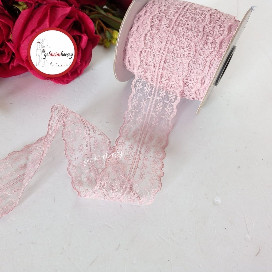 GelincimherşeyPolyesterÇiftSıraDantelPudra2