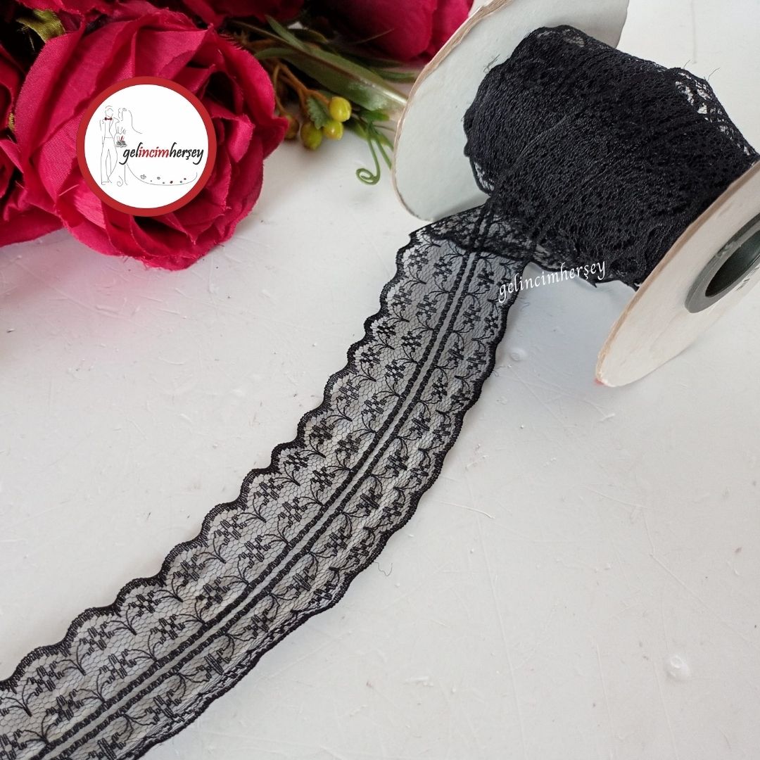 GelincimherşeyPolyesterÇiftSıraDantelSiyah1
