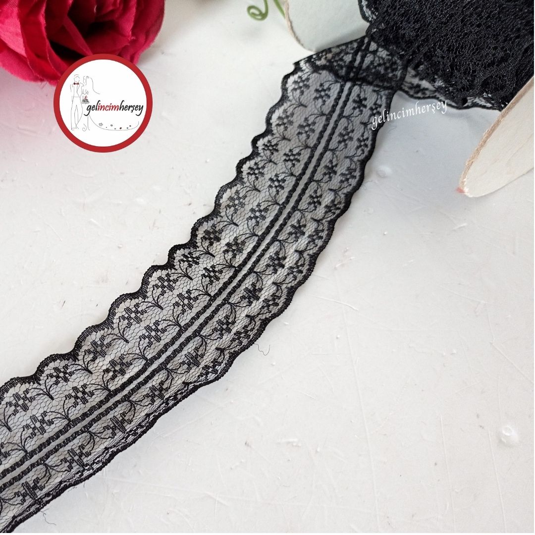 GelincimherşeyPolyesterÇiftSıraDantelSiyah2
